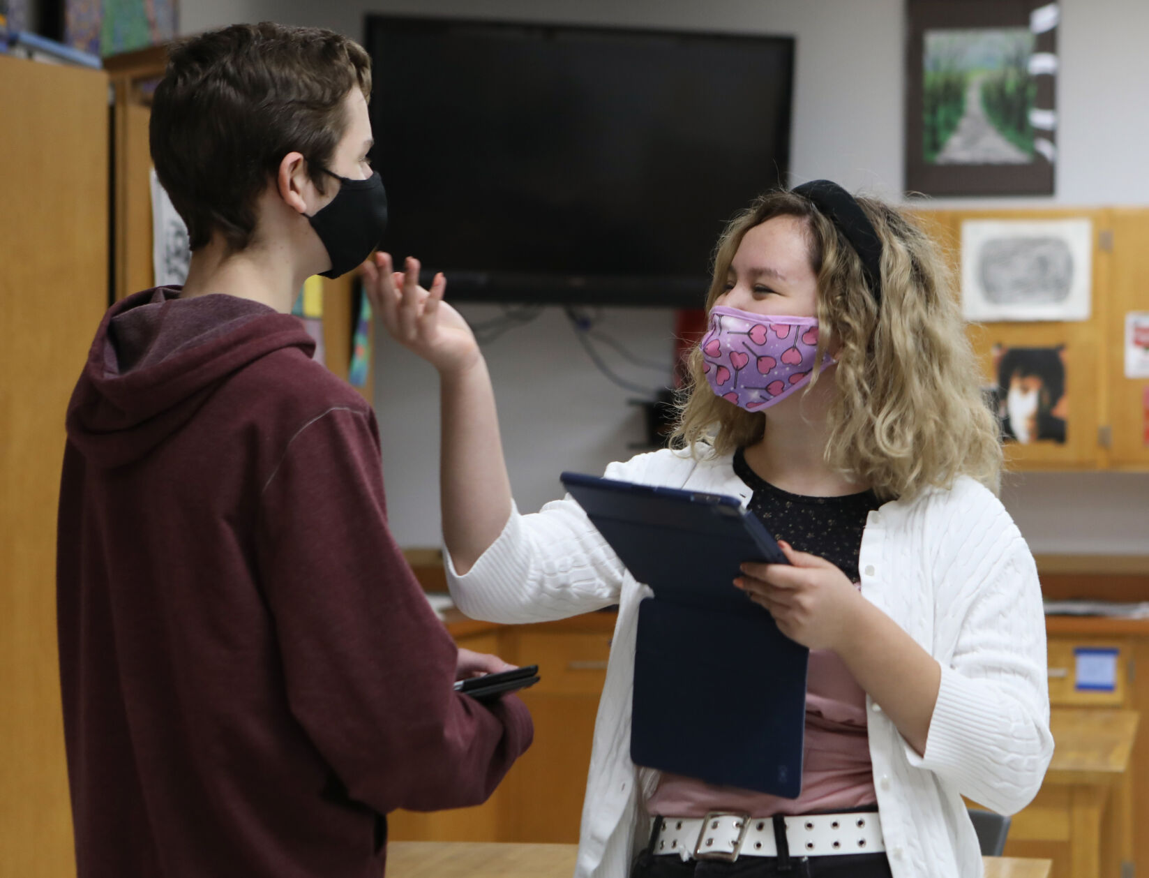 Parker Bruns and Sarah Enkvetchakul rehearse